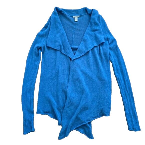 White + Warren Womens Sweater Cashmere Open Cardigan Lightweight Blue M A001238 - Picture 1 of 7